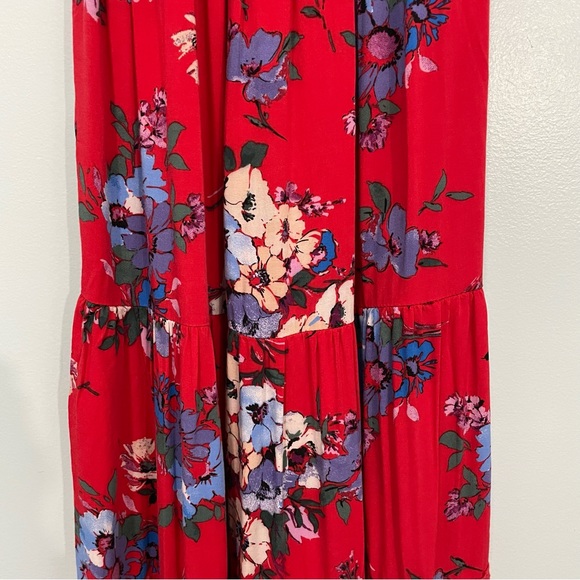 BAND OF GYPSIES Boho Red Floral Maxi Dress Size S - Picture 7 of 10